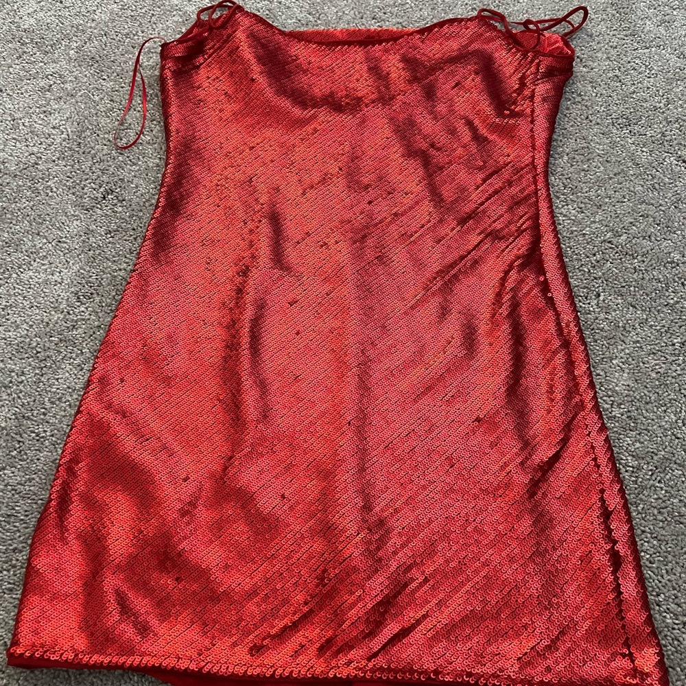 Zara Red Sequin Dress – Size S